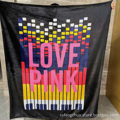 tv shopping gifts eco-friendly modern piano custom print love pink blanket